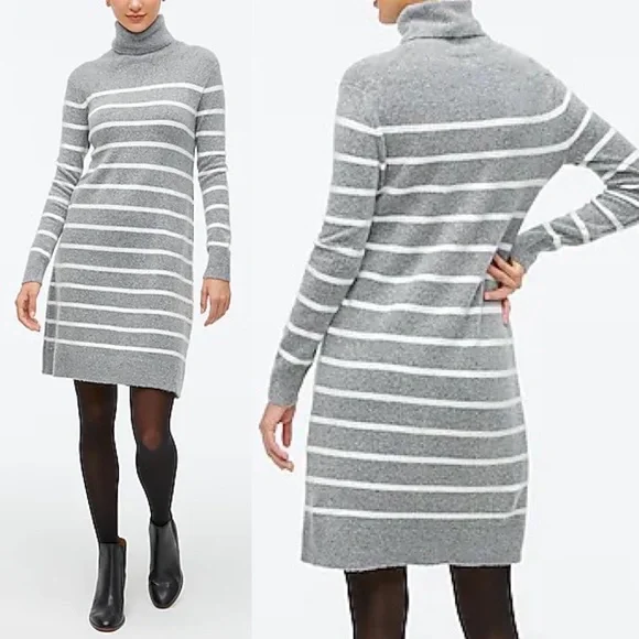 J. Crew Factory Dresses J Crew Factory Relaxed Striped Sweater Dress Gray Sz M Poshmark